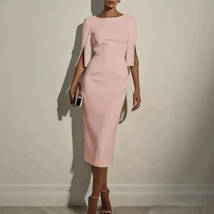 Women's Bodycon Elegant Formal Party Satin Pencil Midi Dress