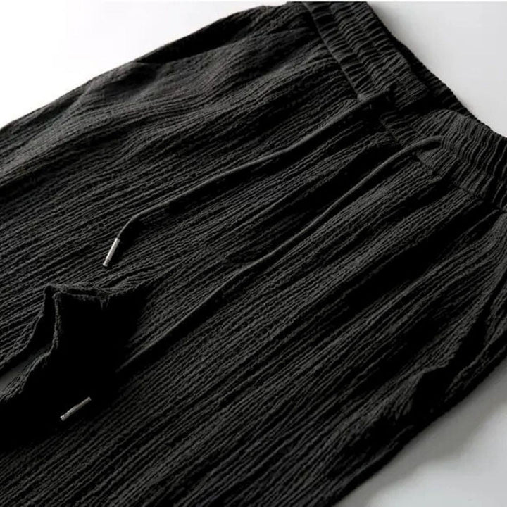 Men's Knit Shawl Collar Short Sleeve Shirt and Trousers Set