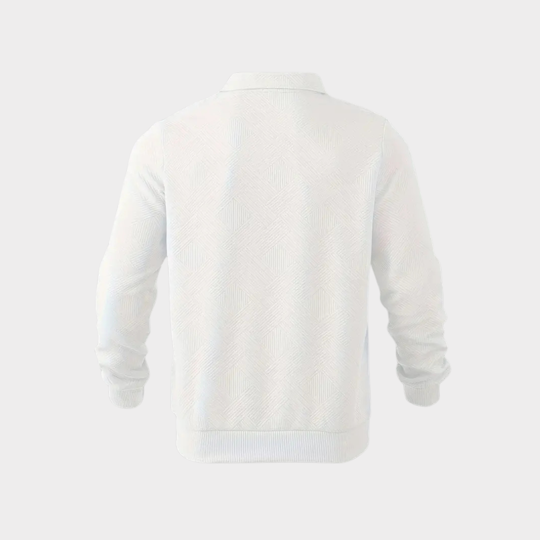 Men's Knit Quarter Zip Polo Sweater