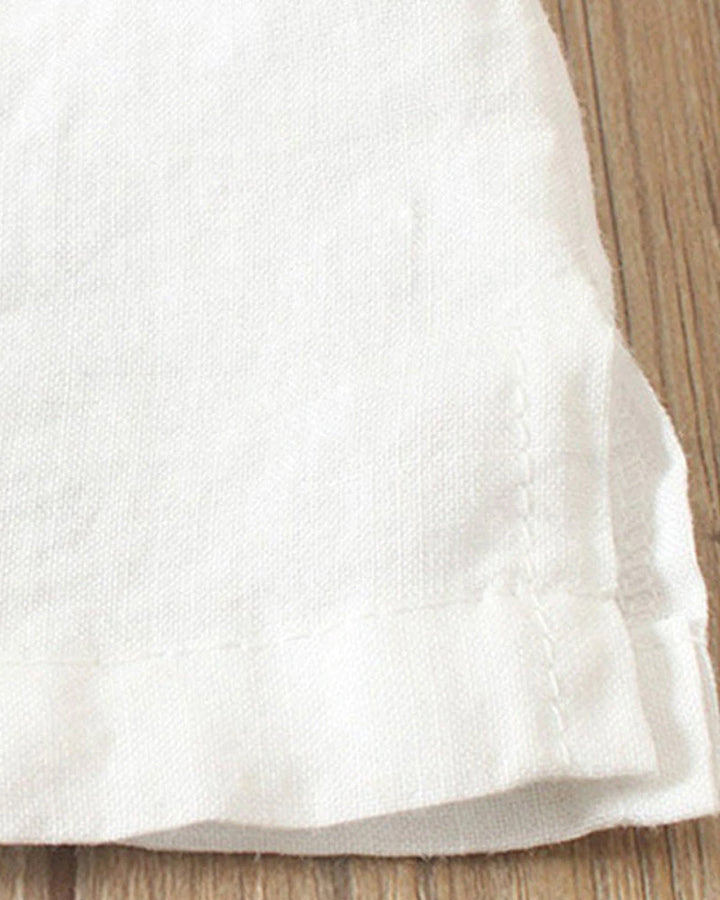 Women's Short Sleeve Linen Asymmetric Top Loose Fit Tunic Blouse