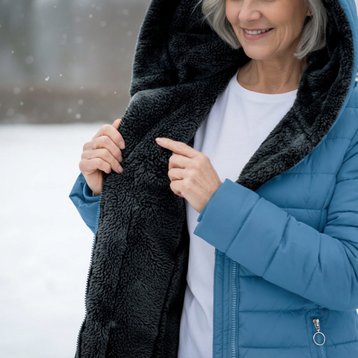Women’s Hooded Fleece-Lined Padded Puffer Jacket