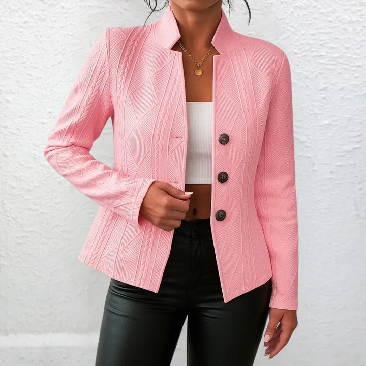 Women's Textured Stand Collar Blazer Blazer Jacket
