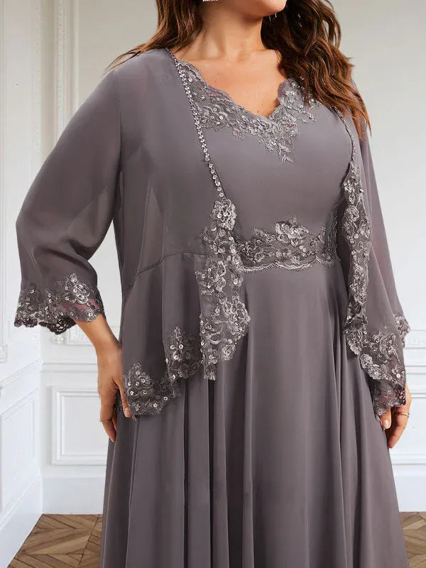 Women's Chiffon Evening Dress with Jacket