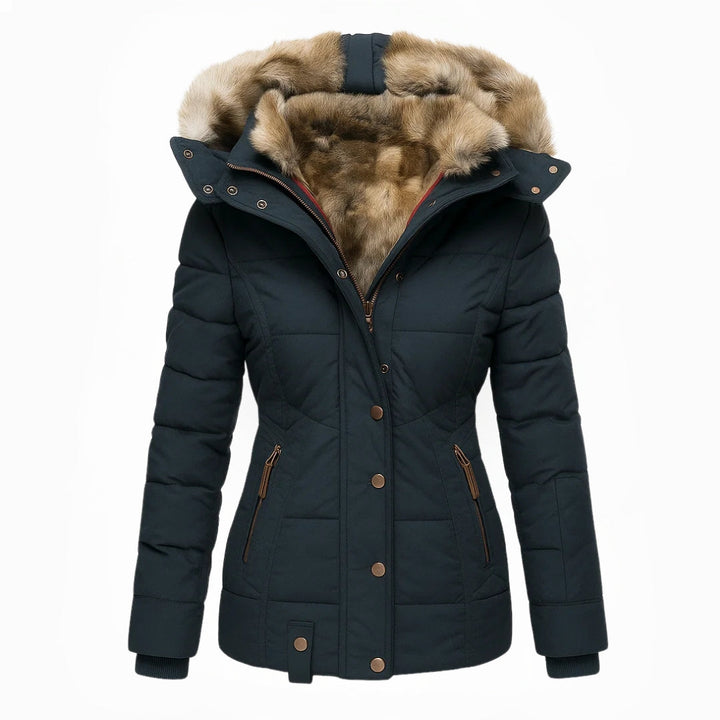 Women's Fleece Hooded Puffer Parka Jacket