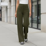 Women’s High Waisted Wide-Leg Knit Button-Fly Trousers