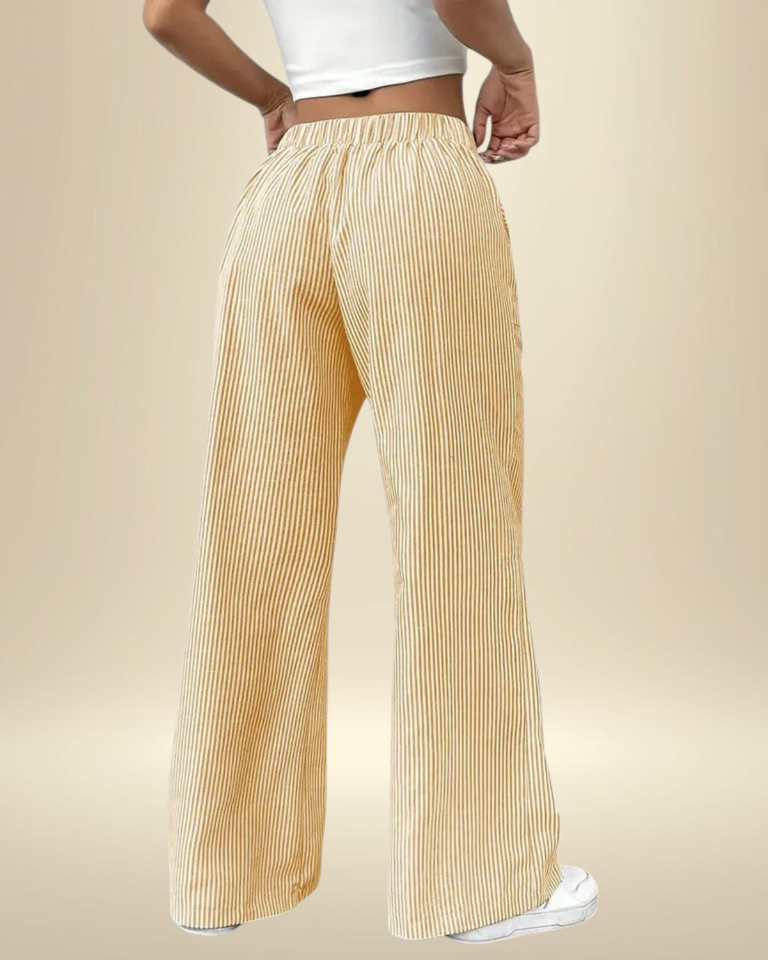Women’s Linen Blend Wide-Leg Drawstring Trousers