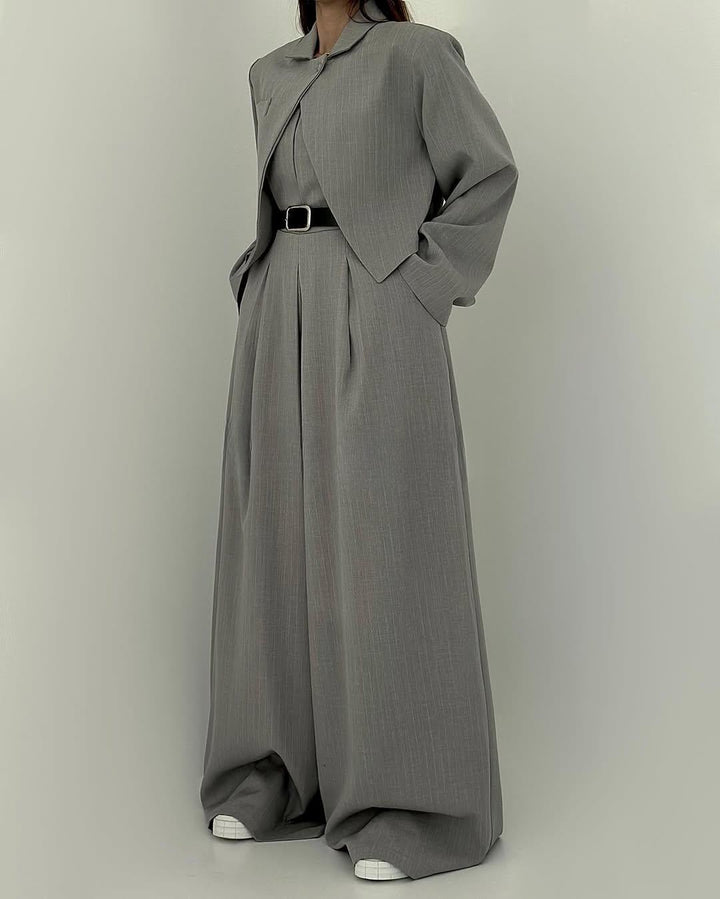 Women’s Knit Wide-Leg Jumpsuit & Blazer Set