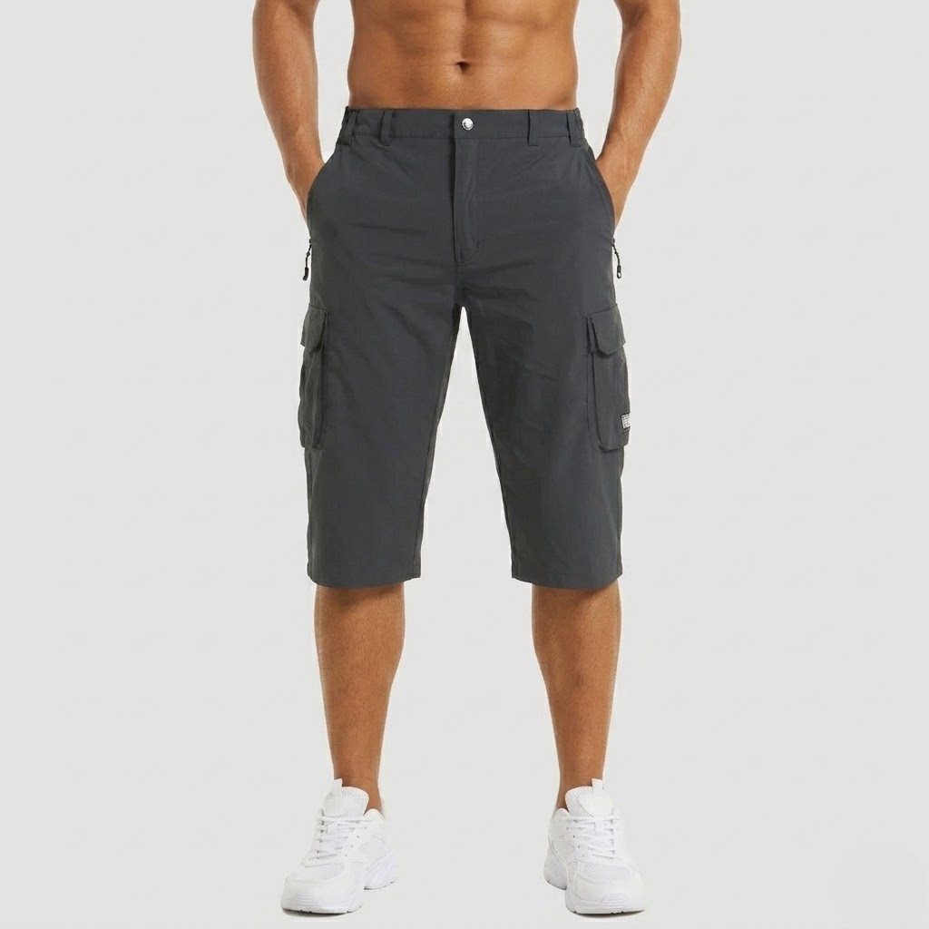 Men's Nylon Ripstop 3/4 Length Cargo Hiking Shorts