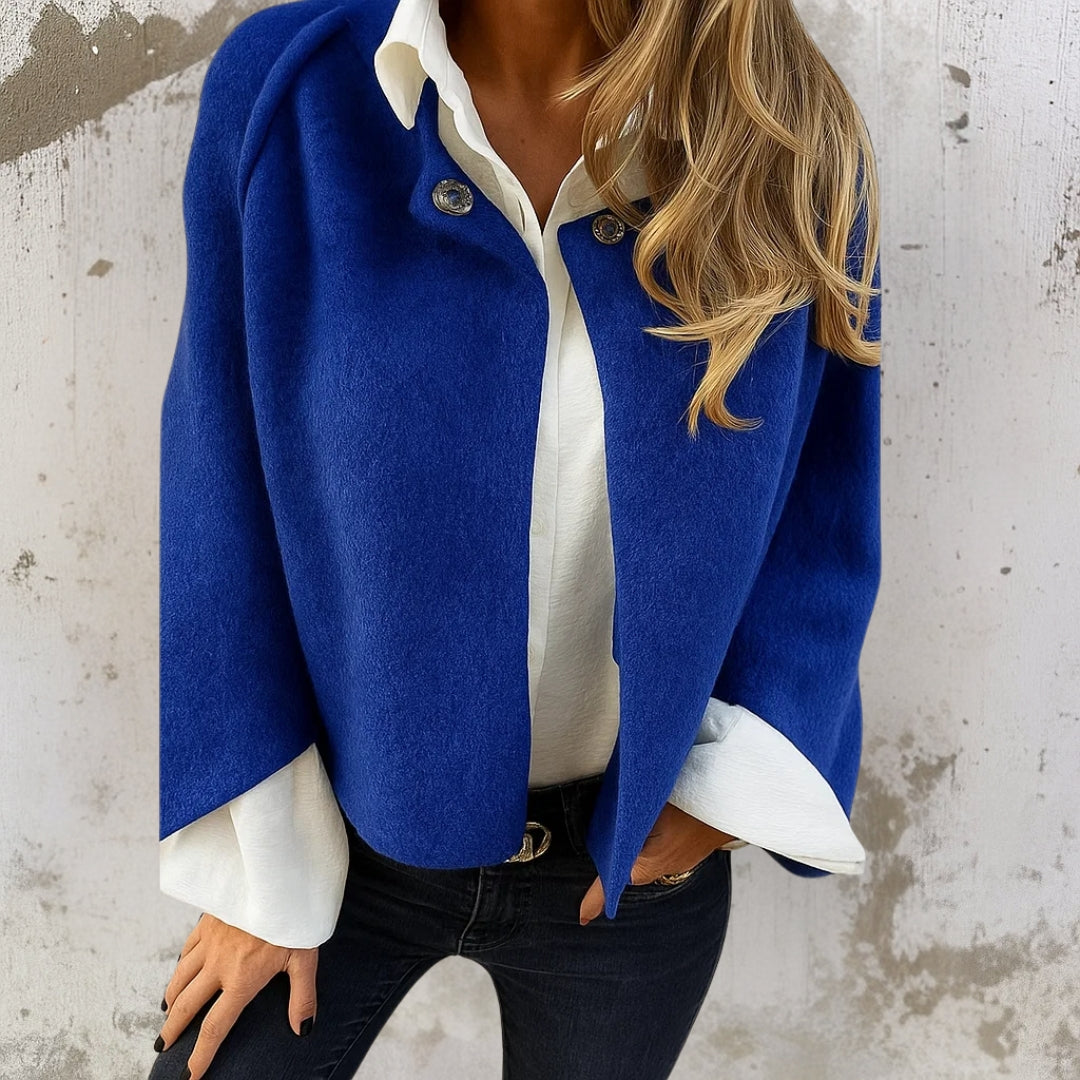 Women Knit O-Neck Cape Coat Cardigan Jacket