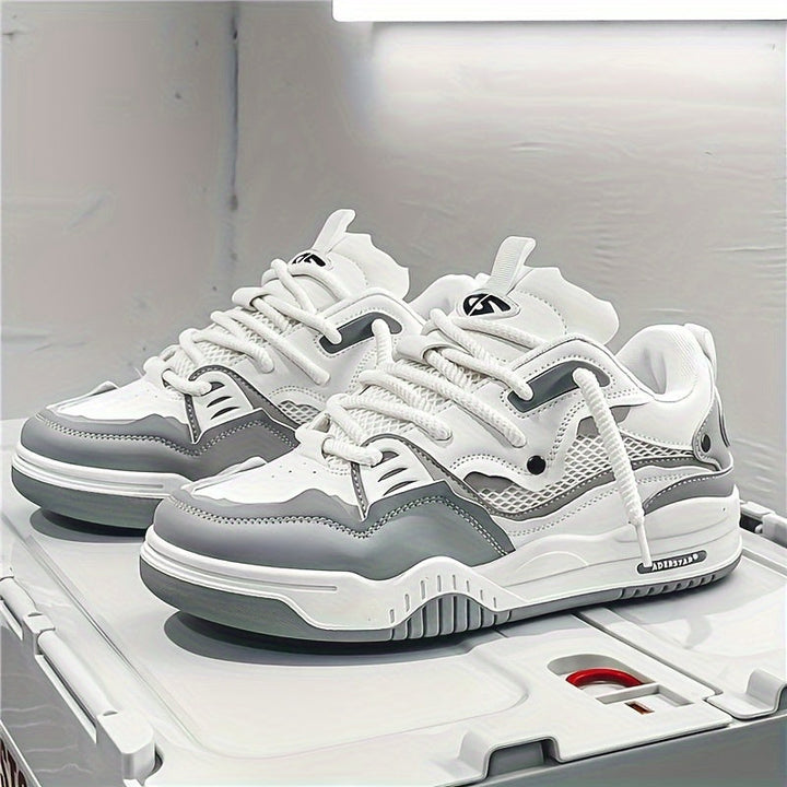Men's Leather Skate Shoes Chunky Low Top Trainers