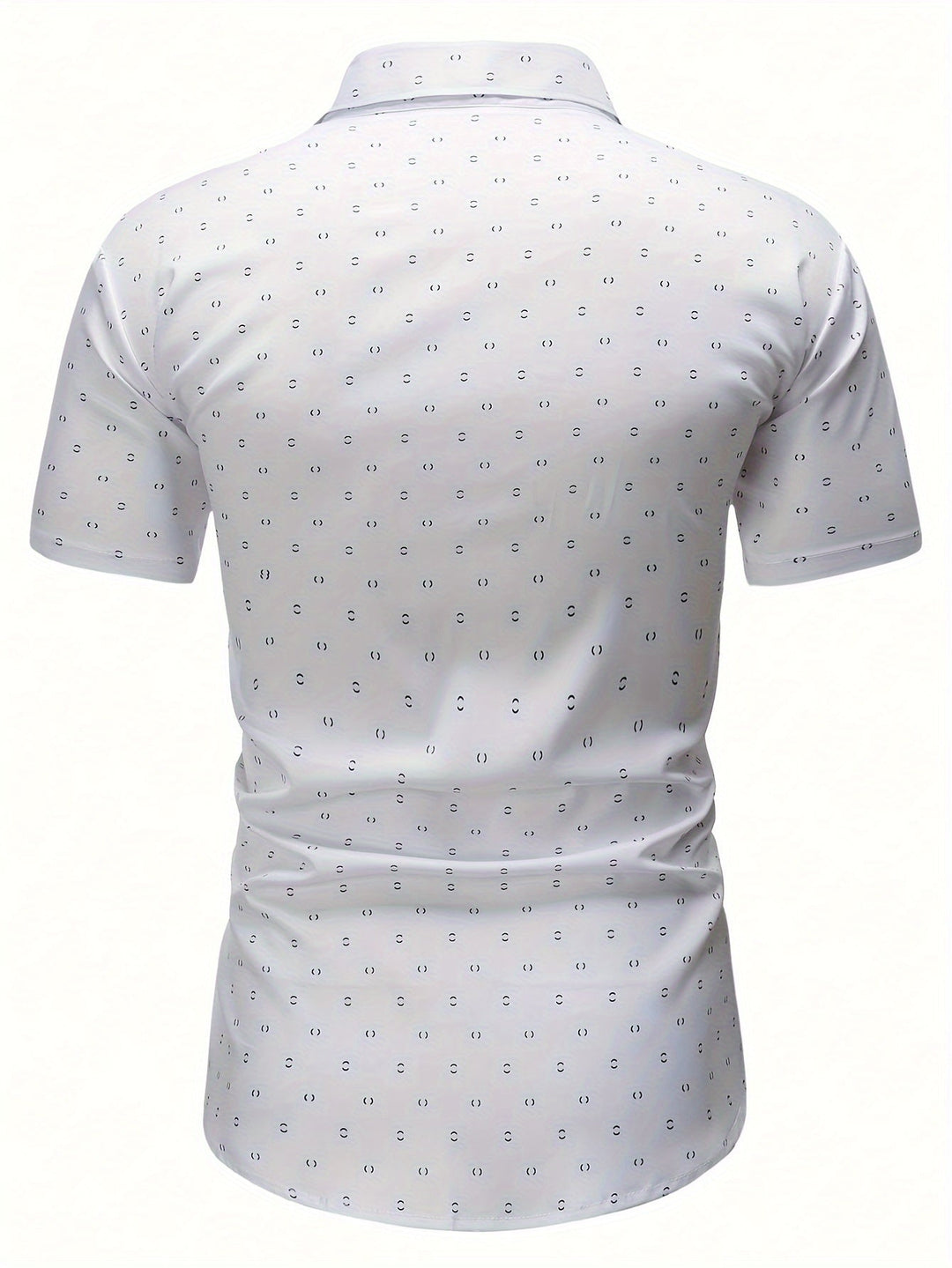 Men's Printed Linen Short-Sleeve Button-Down Shirt