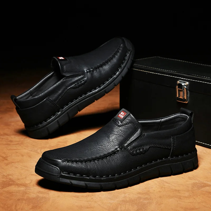 Men's Leather Slip-On Loafers Casual Shoes