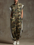 Women's Fleece Camouflage Jumpsuit One Piece Playsuit Romper