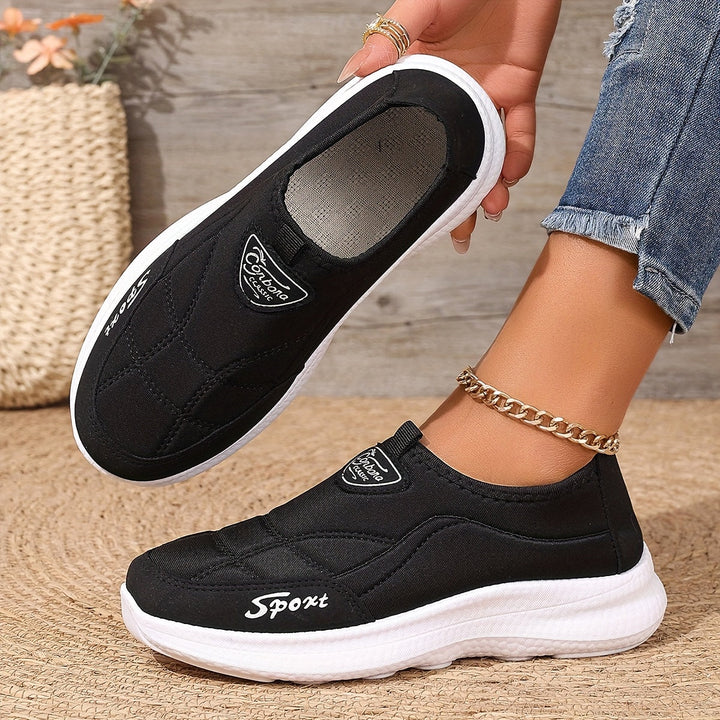 Women's Leather Slip On Sneakers Sport Walking Shoes
