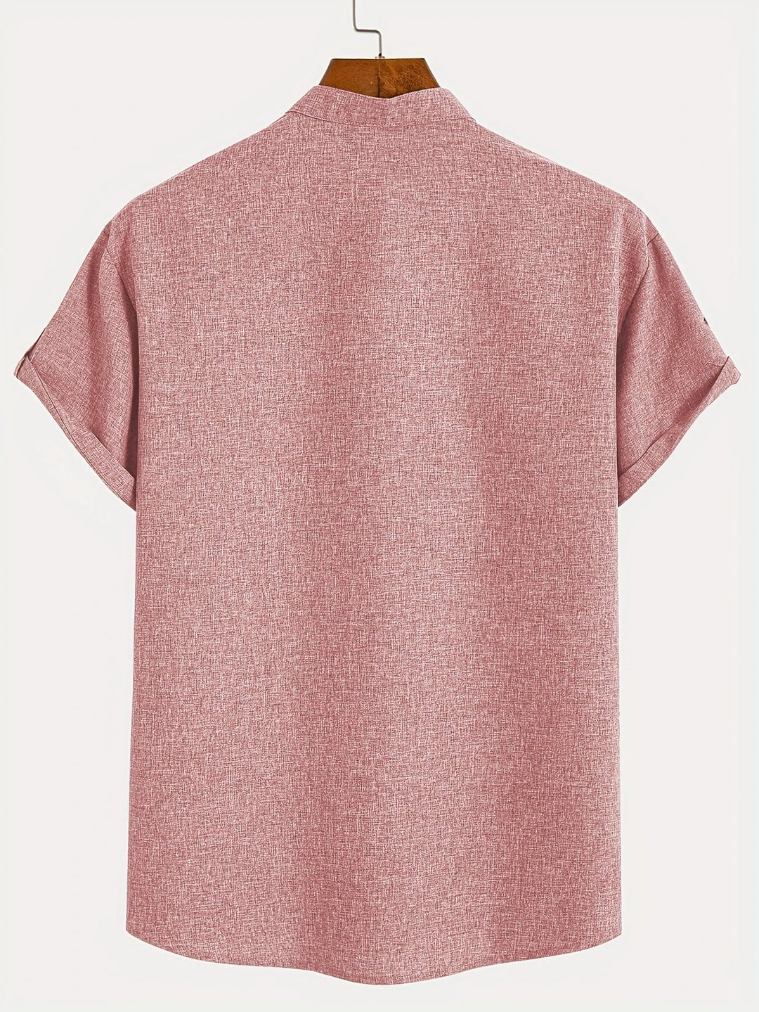 Men Henley Linen Shirt Casual Short Sleeve Cross Graphic Tee