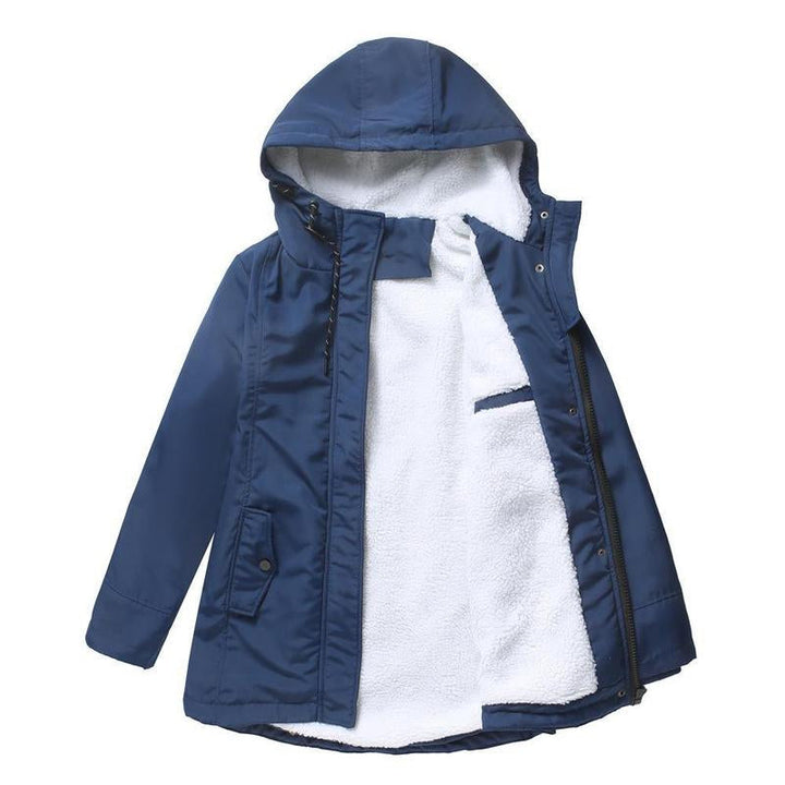 Women's Fleece Hooded Jacket Outdoor Waterproof Coat