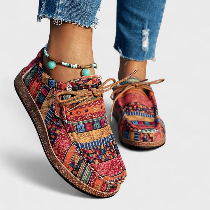 Women's Canvas Bohemian Walking Shoes Lightweight Slip On Sneakers