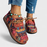 Women's Canvas Bohemian Walking Shoes Lightweight Slip On Sneakers