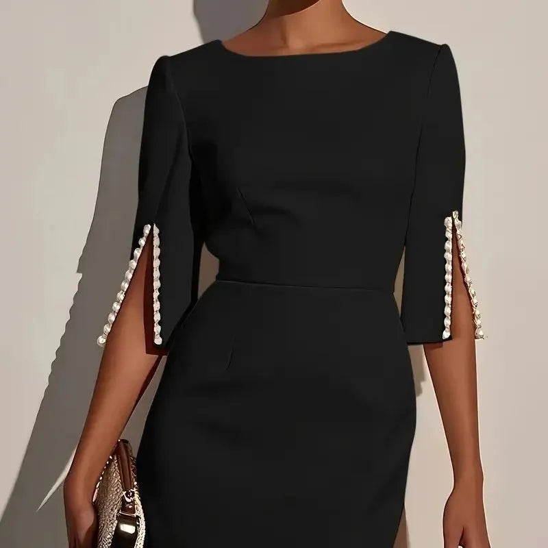Women's Bodycon Elegant Formal Party Satin Pencil Midi Dress