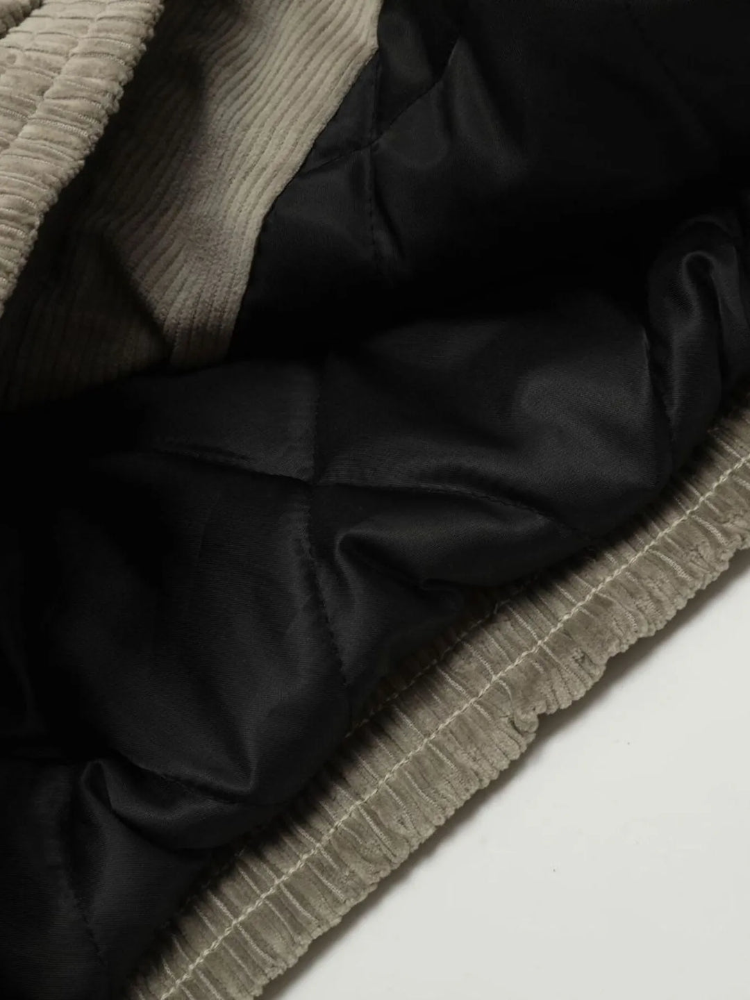 Men's Fleece Corduroy Harrington Bomber Jacket