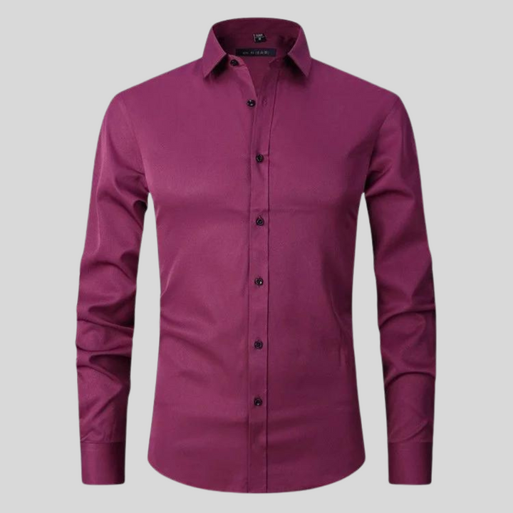 Men's Silk Stretch Slim Fit Formal Business Dress Shirt