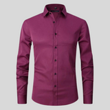 Men's Silk Stretch Slim Fit Formal Business Dress Shirt