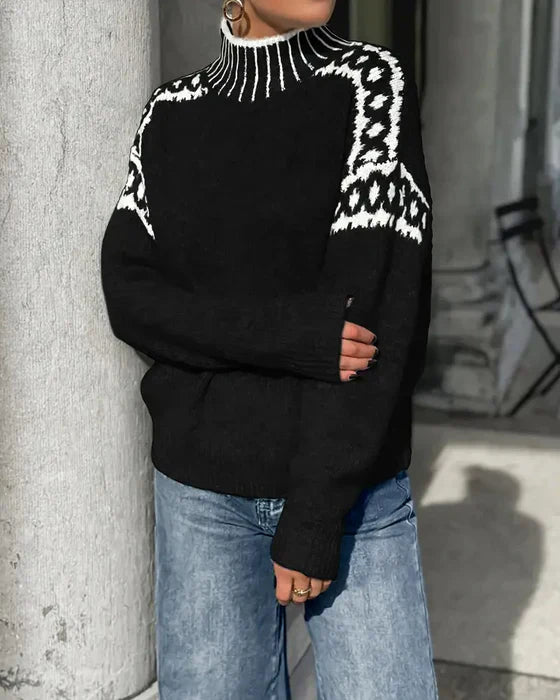 Womens Knit Sweater Wool High Neck Jumper