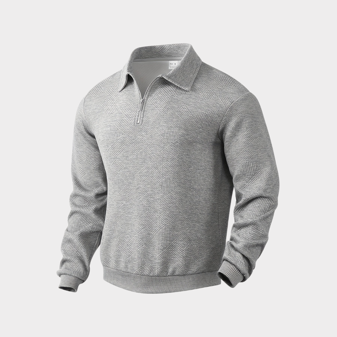 Men's Knit Quarter Zip Polo Sweater