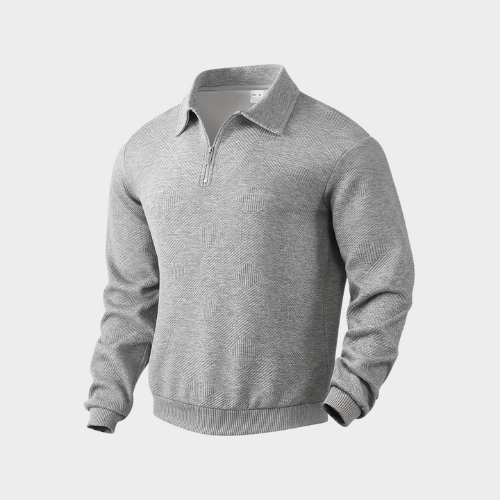 Men's Knit Quarter Zip Polo Sweater