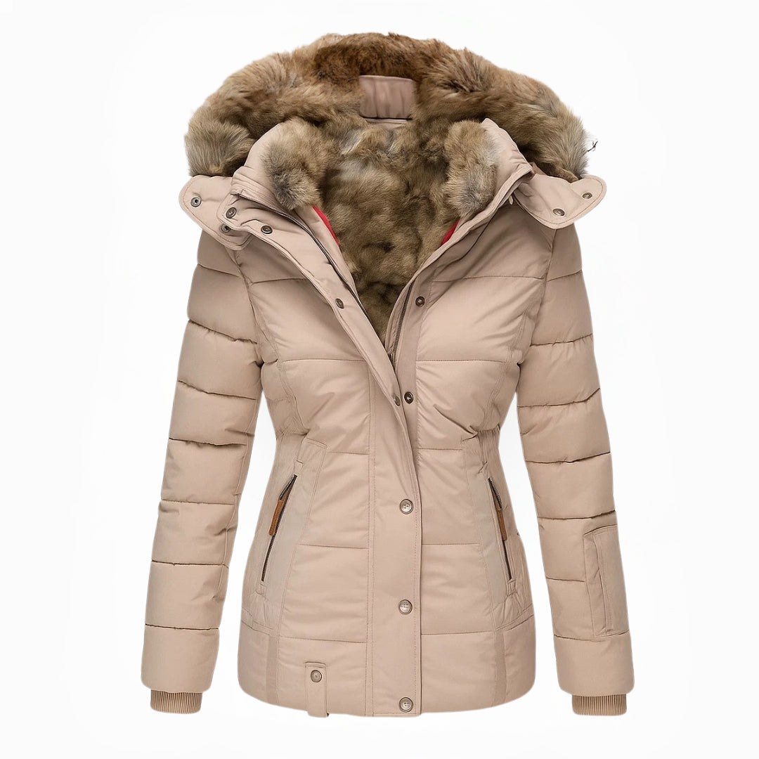 Women's Fleece Hooded Puffer Parka Jacket