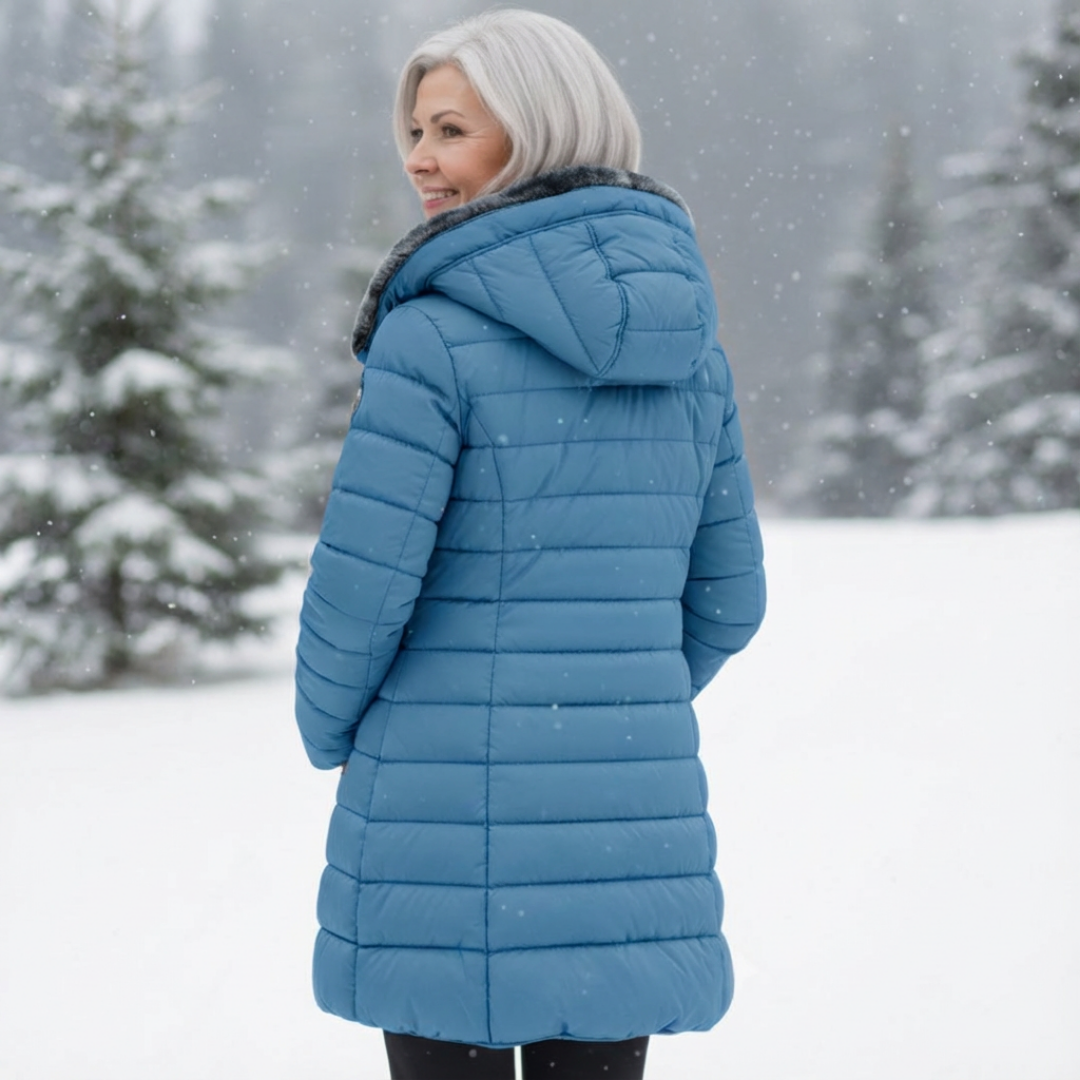 Women’s Hooded Fleece-Lined Padded Puffer Jacket