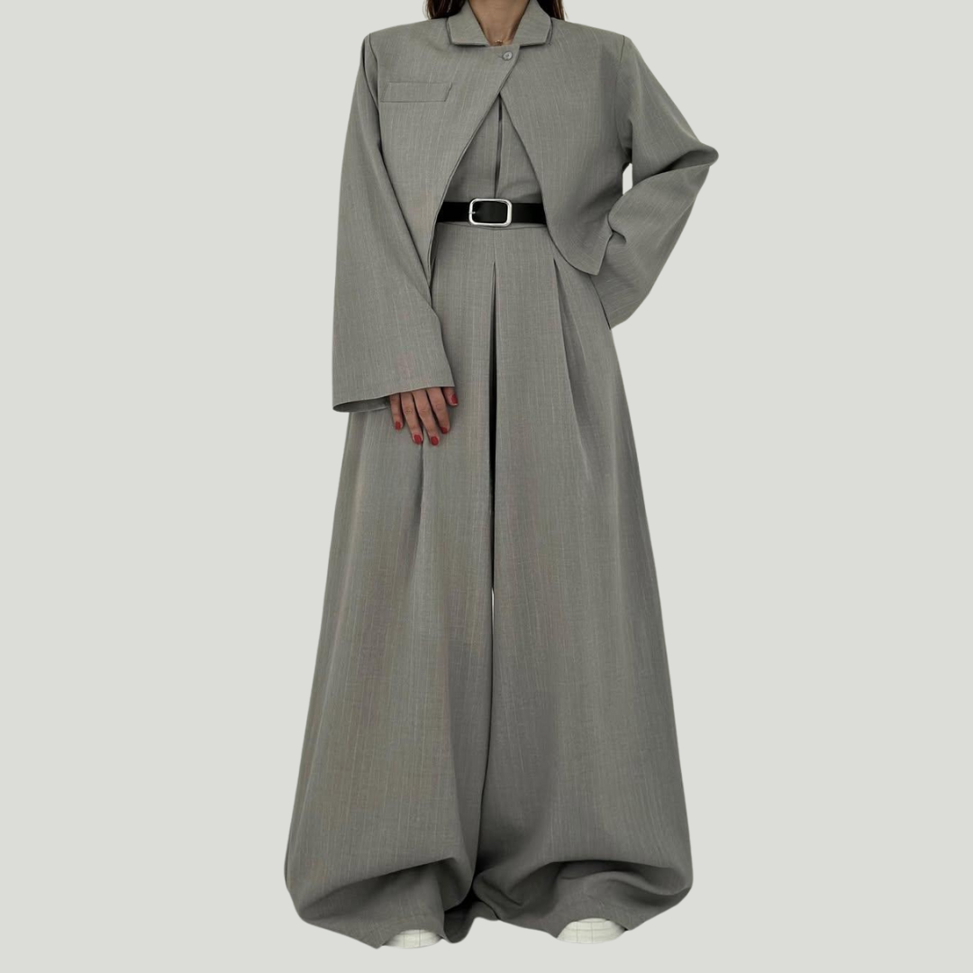 Women’s Knit Wide-Leg Jumpsuit & Blazer Set