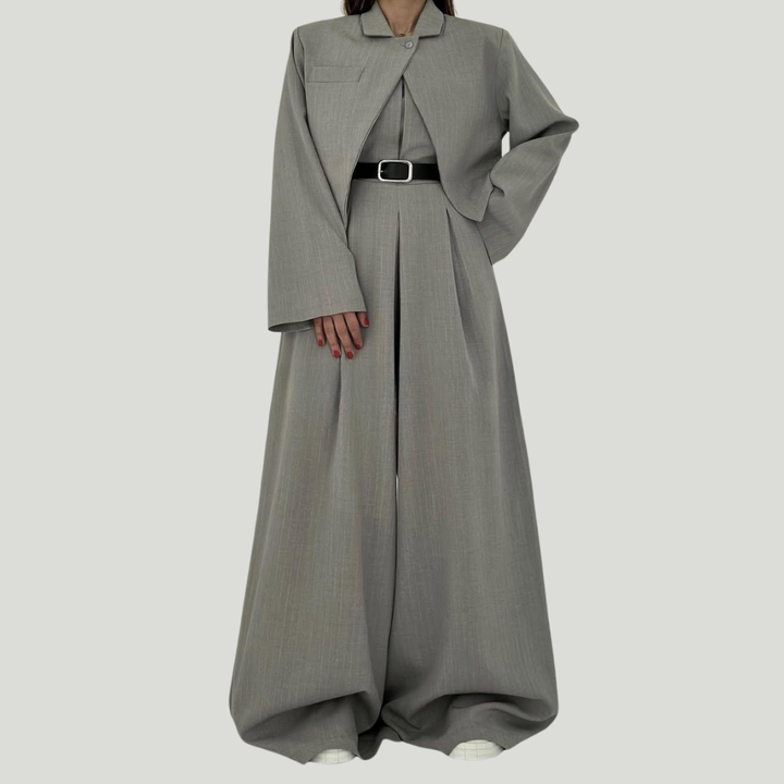 Women’s Knit Wide-Leg Jumpsuit & Blazer Set