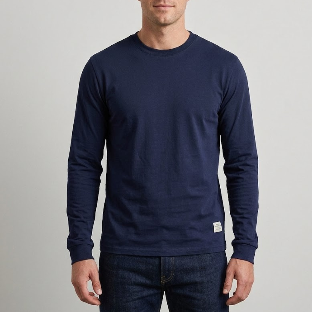 Wool Men's Long Sleeve Crew Neck Shirt