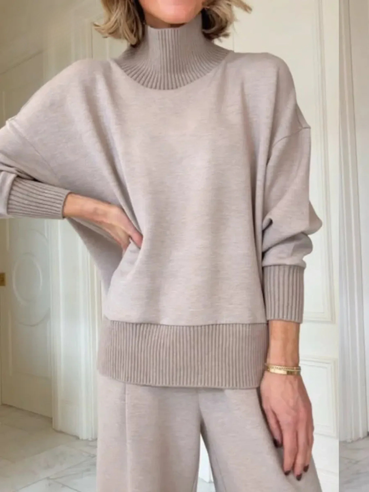 Women's Knit Jumper and Wide Leg Trousers Loungewear Set