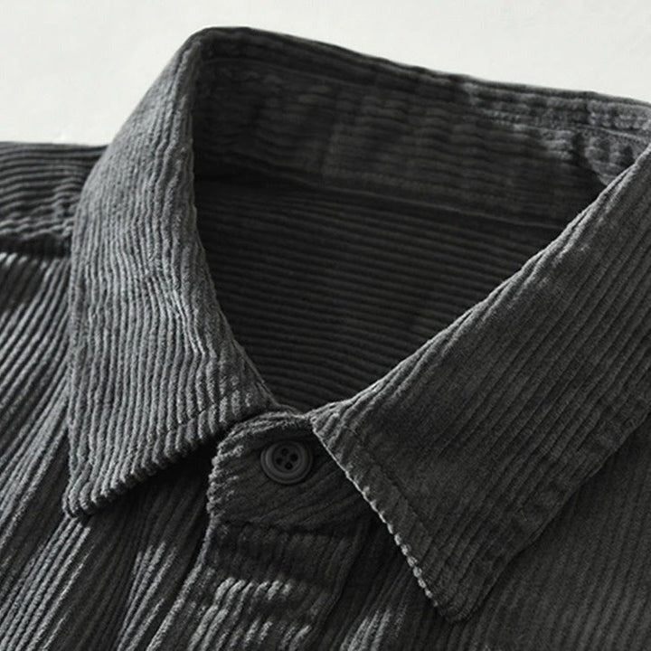 Men's Corduroy Patchwork Long-Sleeve Shacket