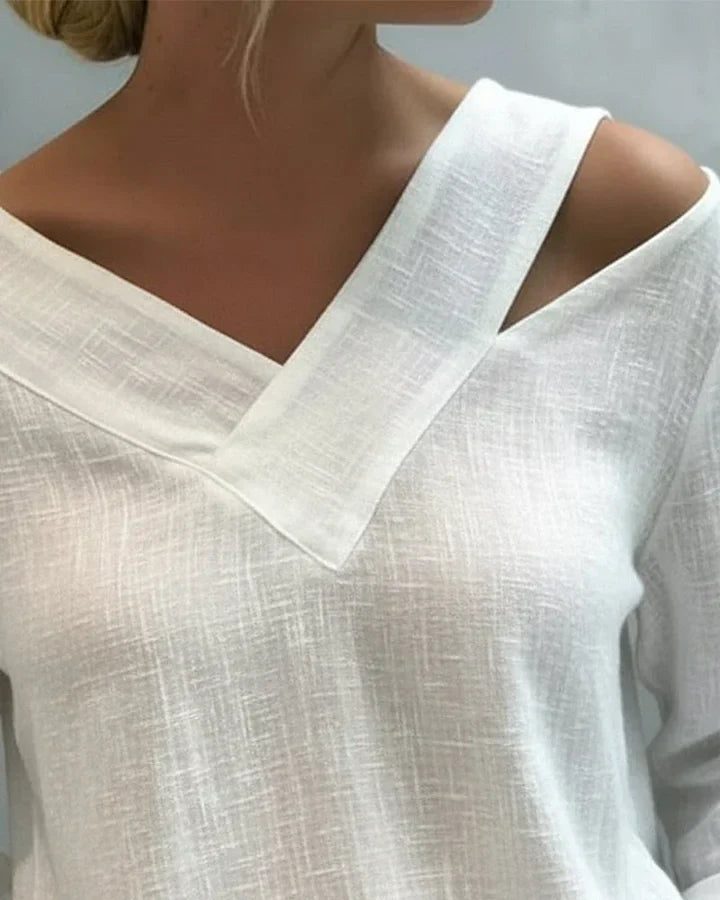 Women's Knit Off-Shoulder Long Sleeve Blouse