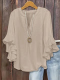 Women's Rayon Blend Short Sleeve V-Neck Casual Blouse