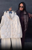 Women's Three-Piece Knit Loungewear Set with Puffer Vest