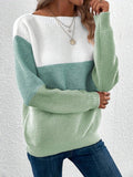 Women's Knit Sweater Long Sleeve Ribbed Pullover Tops