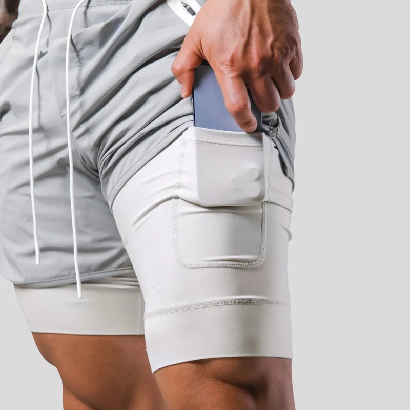 Cotton Summer Men's 2-in-1 Training Shorts