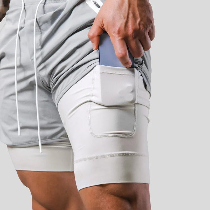 Cotton Summer Men's 2-in-1 Training Shorts