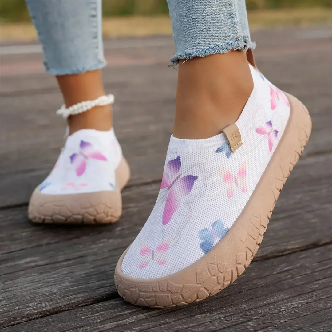 Women’s Knit Printed Orthopedic Slip-On Walking Sneakers