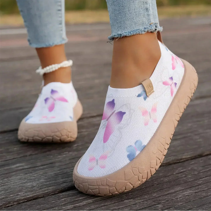 Women’s Knit Printed Orthopedic Slip-On Walking Sneakers