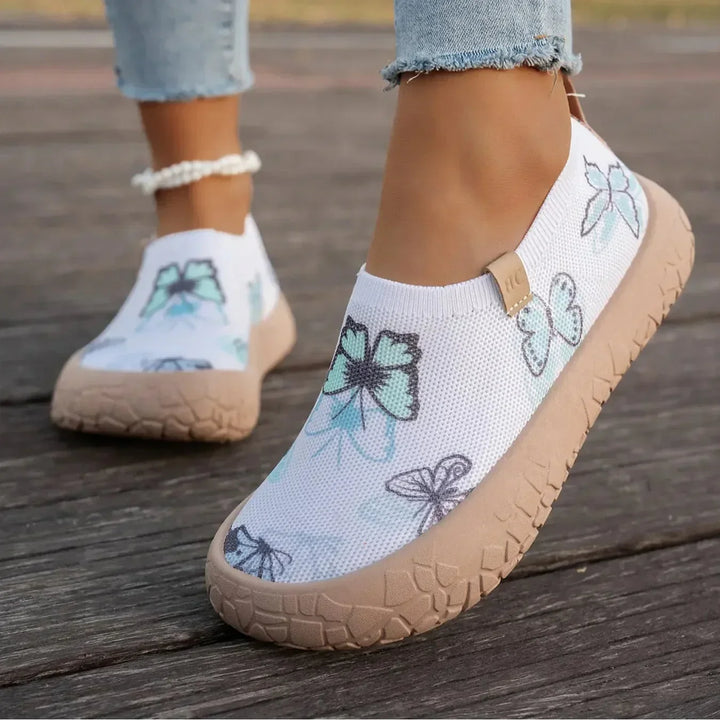 Women’s Knit Printed Orthopedic Slip-On Walking Sneakers