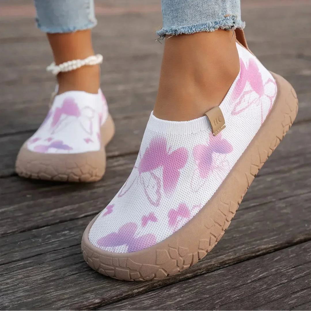 Women’s Knit Printed Orthopedic Slip-On Walking Sneakers