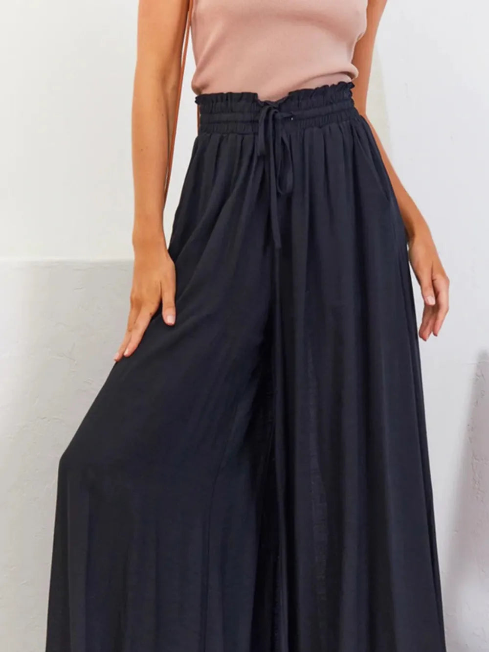 Women's Linen Wide Leg Trousers High Waisted Palazzo Pants