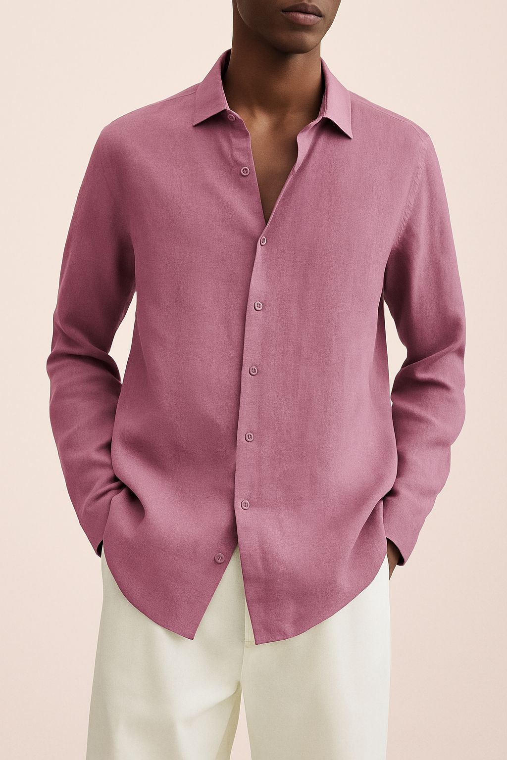 Men's Cotton Long Sleeve Shirt Summer Casual Breathable Top