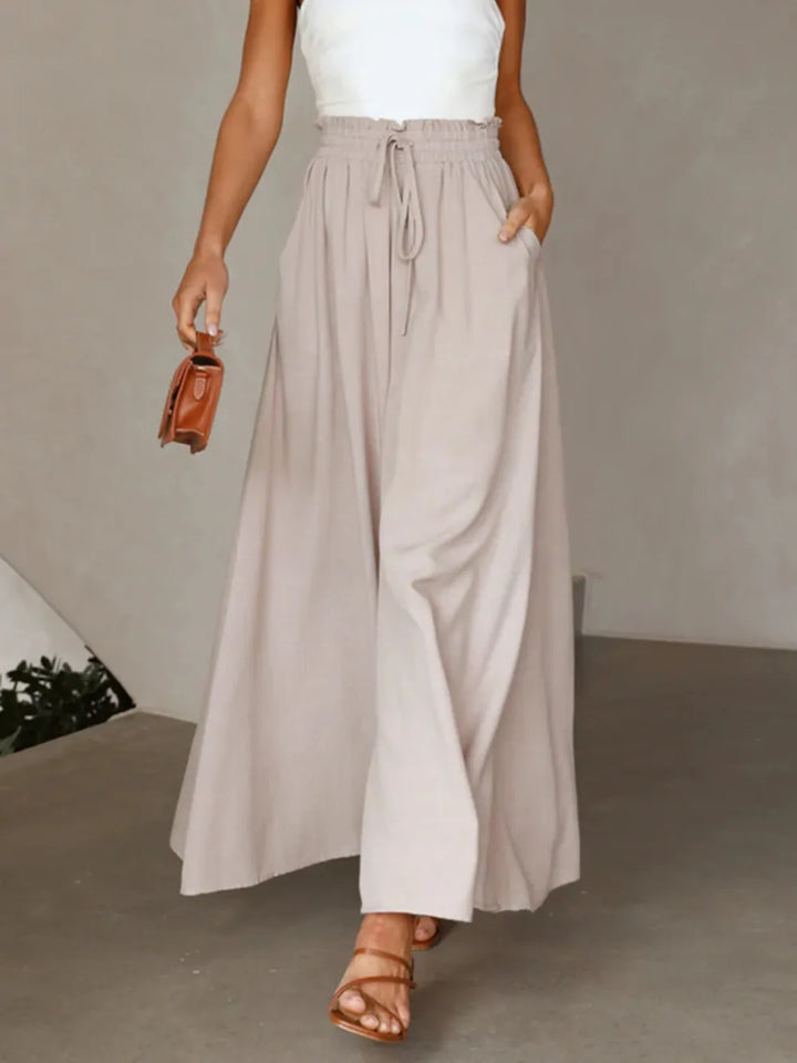 Women's Linen Wide Leg Trousers High Waisted Palazzo Pants