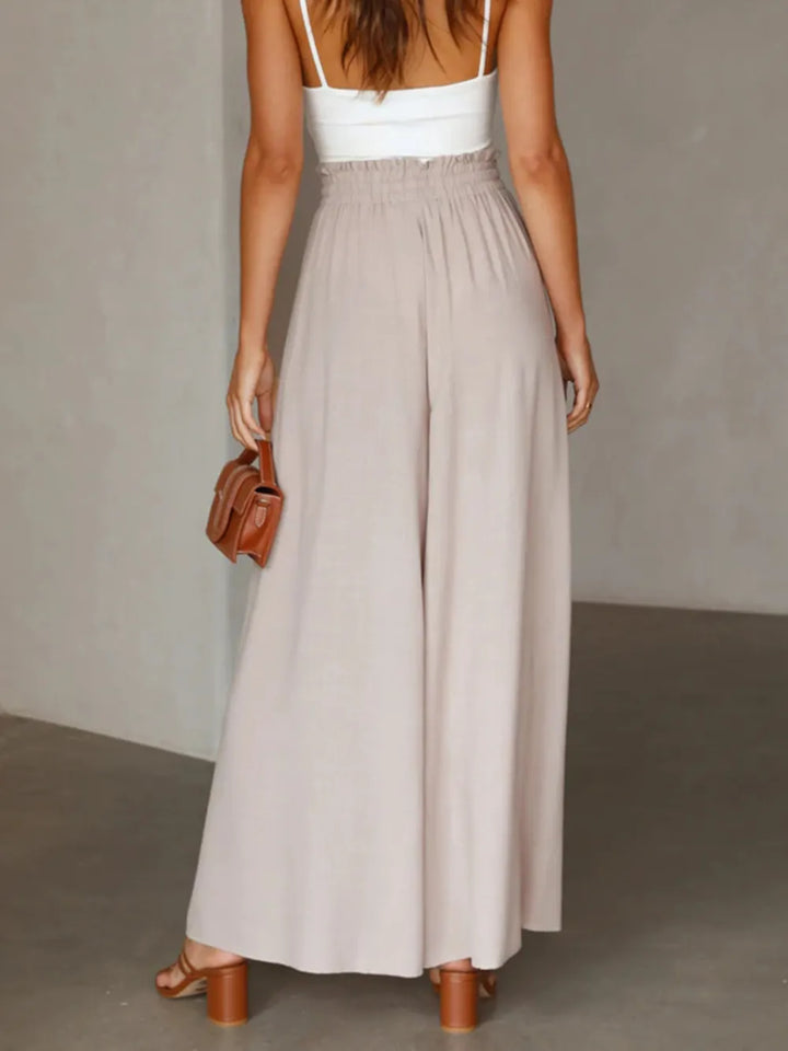 Women's Linen Wide Leg Trousers High Waisted Palazzo Pants